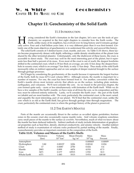 Chapter 11: Geochemistry of the Solid Earth