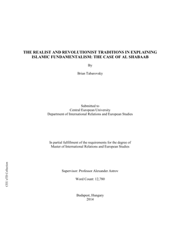 The Realist and Revolutionist Traditions in Explaining Islamic Fundamentalism: the Case of Al Shabaab