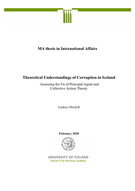 MA Thesis in International Affairs Theoretical Understandings Of