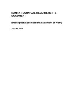 Nanpa Technical Requirements Document