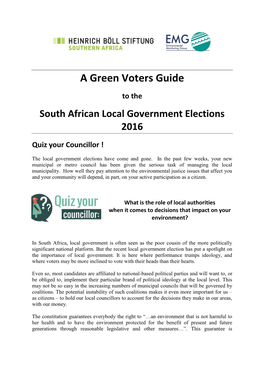 A Green Voters Guide
