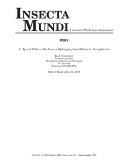 INSECTA MUNDIA Journal of World Insect Systematics