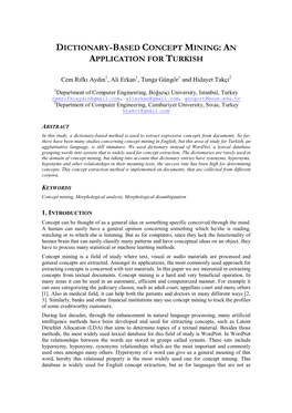 Dictionary-Based Concept Mining: an Application for Turkish