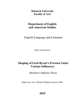 Department of English and American Studies English