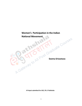 Women's Participation in the Indian National Movement