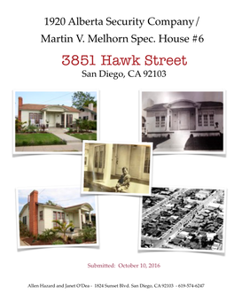 3851 Hawk Street San Diego, CA 92103