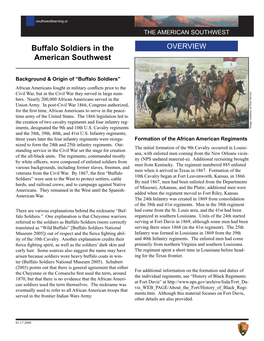 Buffalo Soldiers in the American Southwest