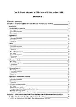 Fourth Country Report to CBD, Denmark, November 2009