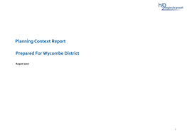 Planning Context Report Prepared for Wycombe District