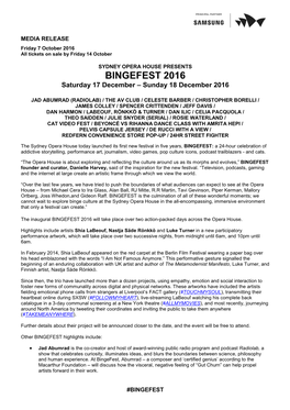 Bingefest Media Release 2016