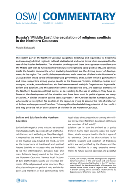 The Escalation of Religious Conflicts in the Northern Caucasus