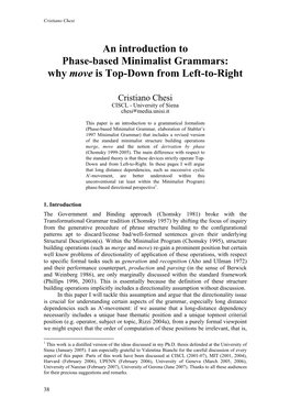 An Introduction to Phase-Based Minimalist Grammars: Why Move Is Top-Down from Left-To-Right