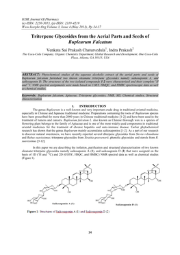 Triterpene Glycosides from the Aerial Parts and Seeds of Bupleurum