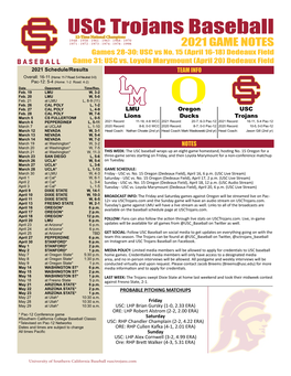 USC Trojans Baseball on Facebook