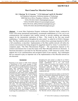 Mars Comm/Nav Microsat Network