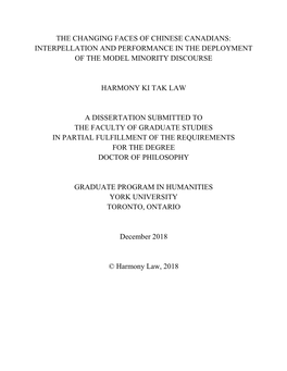 The Changing Faces of Chinese Canadians: Interpellation and Performance in the Deployment of the Model Minority Discourse