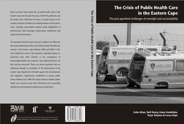 The Crisis of Public Health Care in the Eastern Cape