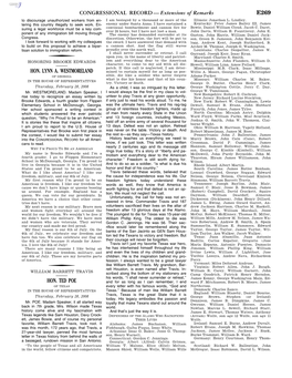 CONGRESSIONAL RECORD— Extensions of Remarks E269 HON. LYNN A. WESTMORELAND HON. TED