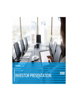 Investor Presentation Safe Harbor