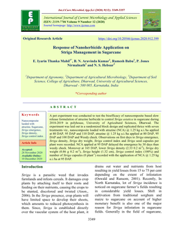 Response of Nanoherbicide Application on Striga Management in Sugarcane