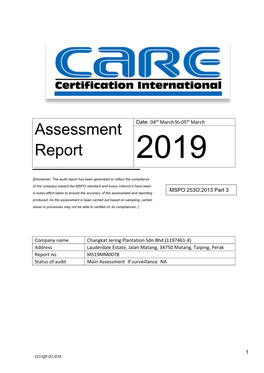 Assessment Report