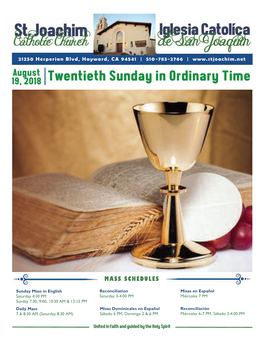 Twentieth Sunday in Ordinary Time