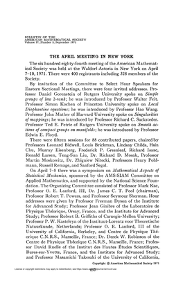 Ical Society Was Held at the Waldorf-Astoria in New York on April 7-10, 1971