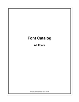 Font Catalog