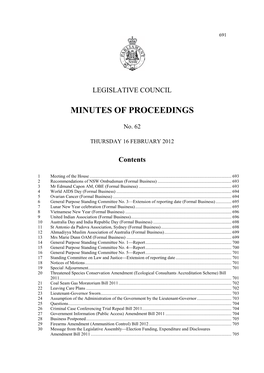 Minutes of Proceedings