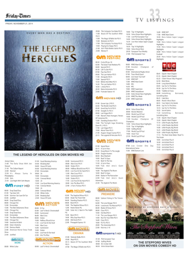 TV Listings FRIDAY, NOVEMBER 21, 2014