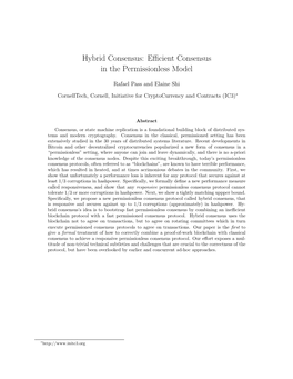 Hybrid Consensus: Efficient Consensus in the Permissionless Model