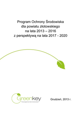 Program Ochrony Środowiska Dla Powiatu Złotowskiego 2013 Aktualizacja