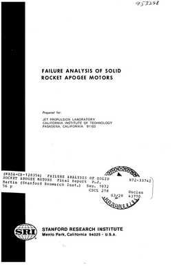 Failure Analysis of Solid Rocket Apogee Motors