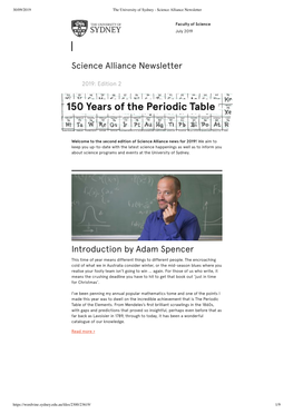 Science Alliance Newsletter
