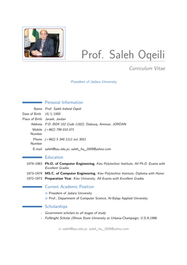 Prof. Saleh Oqeili -- Curriculum Vitae