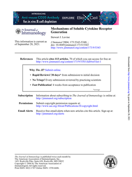 Generation Mechanisms of Soluble Cytokine Receptor