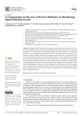 A Commentary on the Use of Bivalve Mollusks in Monitoring Metal Pollution Levels