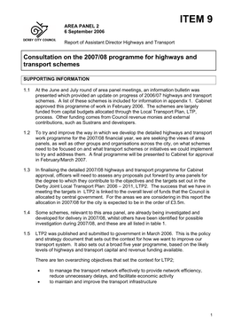 ITEM 9 AREA PANEL 2 6 September 2006