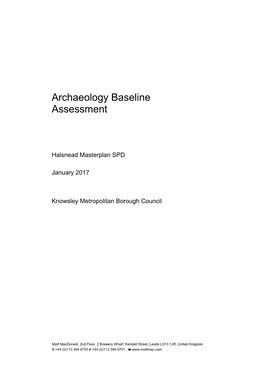 Archaeology Baseline Assessment