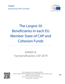 Annex 7, the Largest 50 Beneficiaries in Each EU Member State of CAP