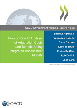 Plan Or React? Analysis of Adaptation Costs and Benefits Using Integrated Assessment Models