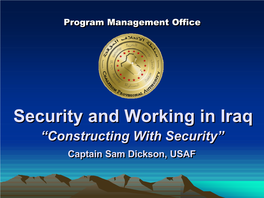 Security and Working in Iraq