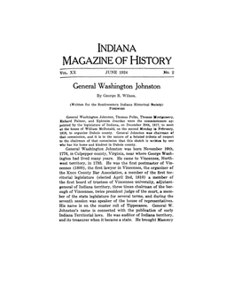 Indiana Magazine of History Vol