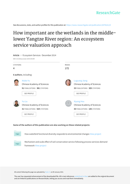 How Important Are the Wetlands in the Middle-Lower Yangtze River Region: an Ecosystem Service Valuation Approach