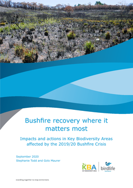 Bushfire Recovery Where It Matters Most