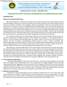 Comparative Study of India's Performance In