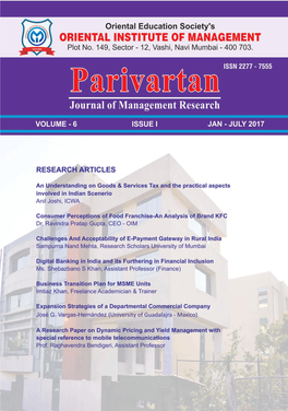 Parivartan – Volume 6 Issue 1