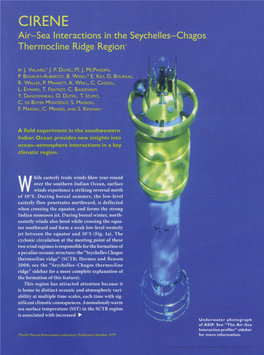 CIRENE Air-Sea Interactions in the Seychelles-Chagos Thermocline Ridge Region*