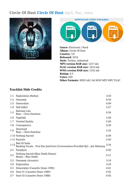 Circle of Dust Circle of Dust Mp3, Flac, Wma