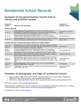 Residential School Records